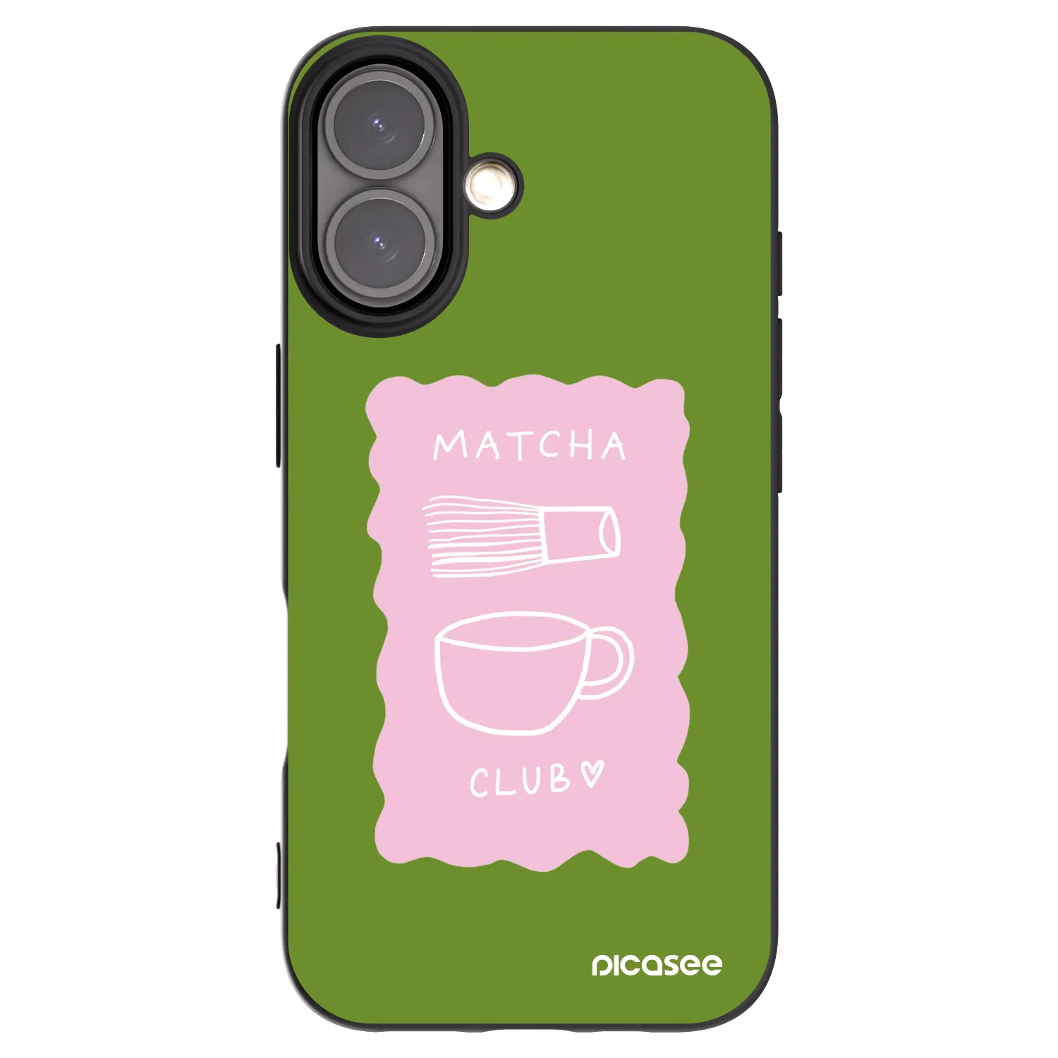 Picasee silikonowe czarne etui na Apple iPhone 16 - Matcha club