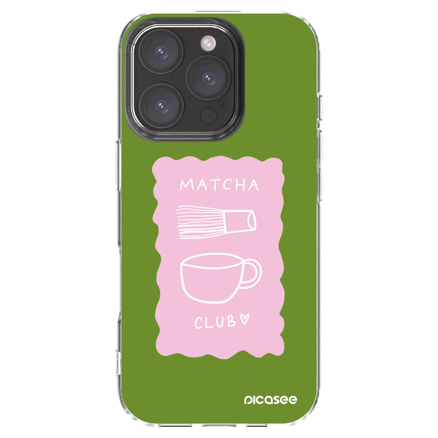 Picasee silikonowe przeźroczyste etui na Apple iPhone 16 Pro - Matcha club