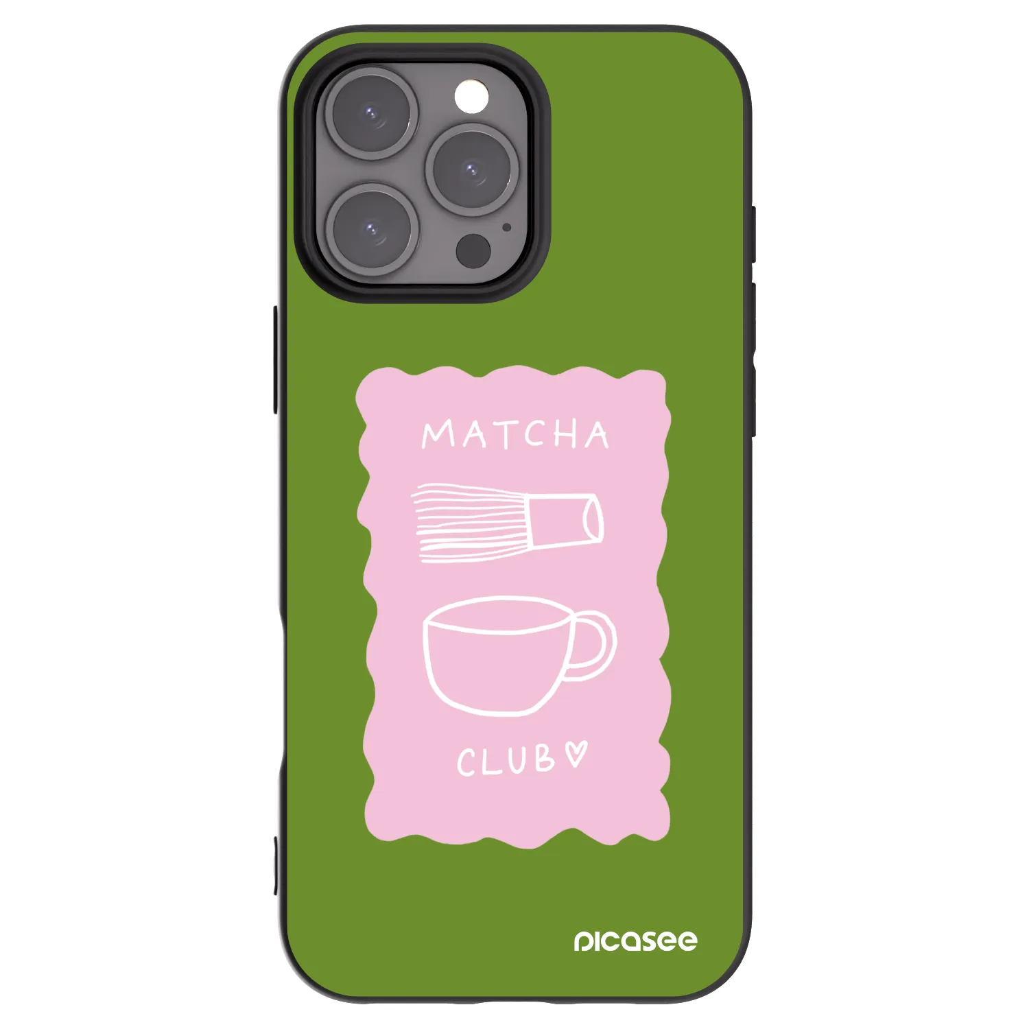Picasee silikonowe czarne etui na Apple iPhone 16 Pro Max - Matcha club