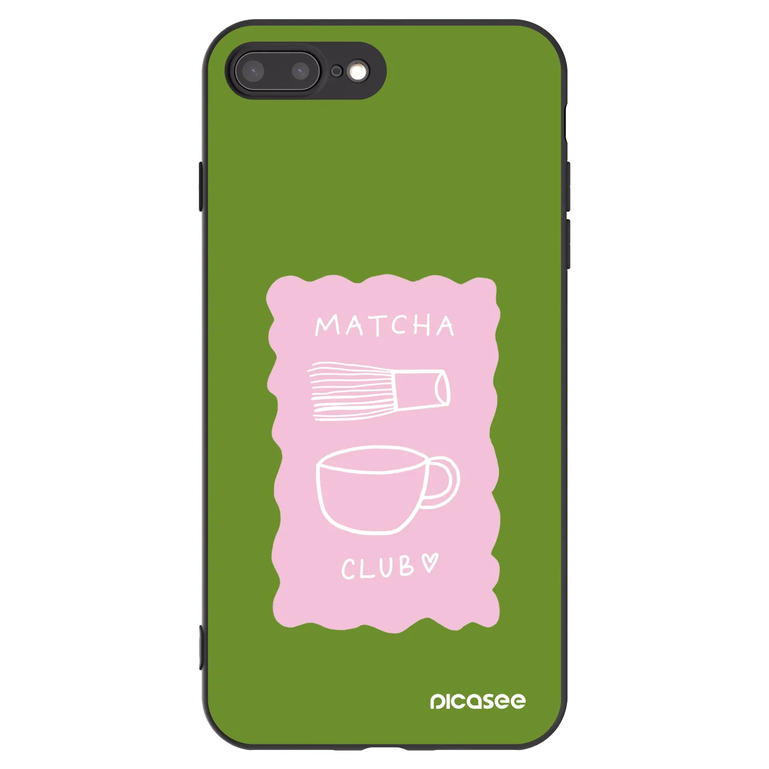 Picasee silikonowe czarne etui na Apple iPhone 8 Plus - Matcha club