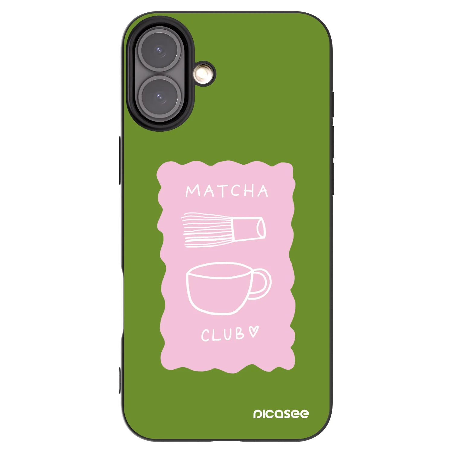 Picasee silikonowe czarne etui na Apple iPhone 16 Plus - Matcha club