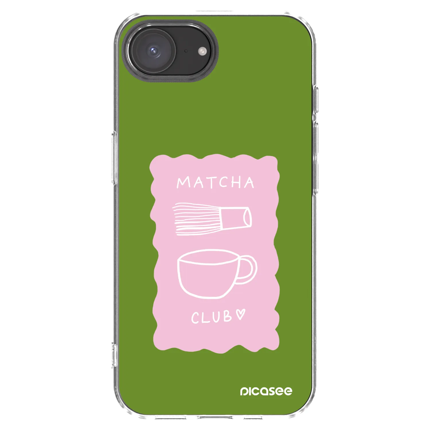 Picasee silikonowe przeźroczyste etui na Apple iPhone 16e - Matcha club