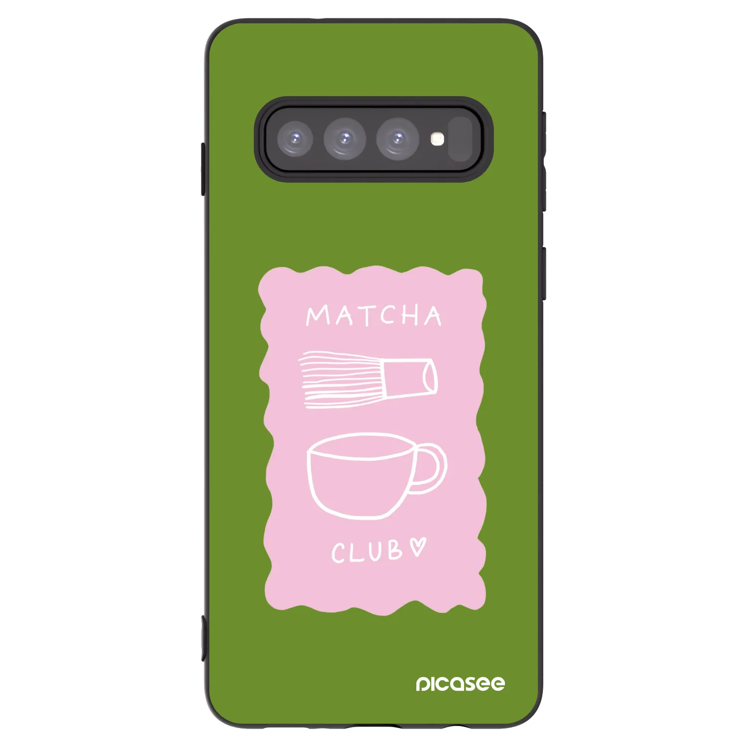 Picasee silikonowe czarne etui na Samsung Galaxy S10 G973 - Matcha club