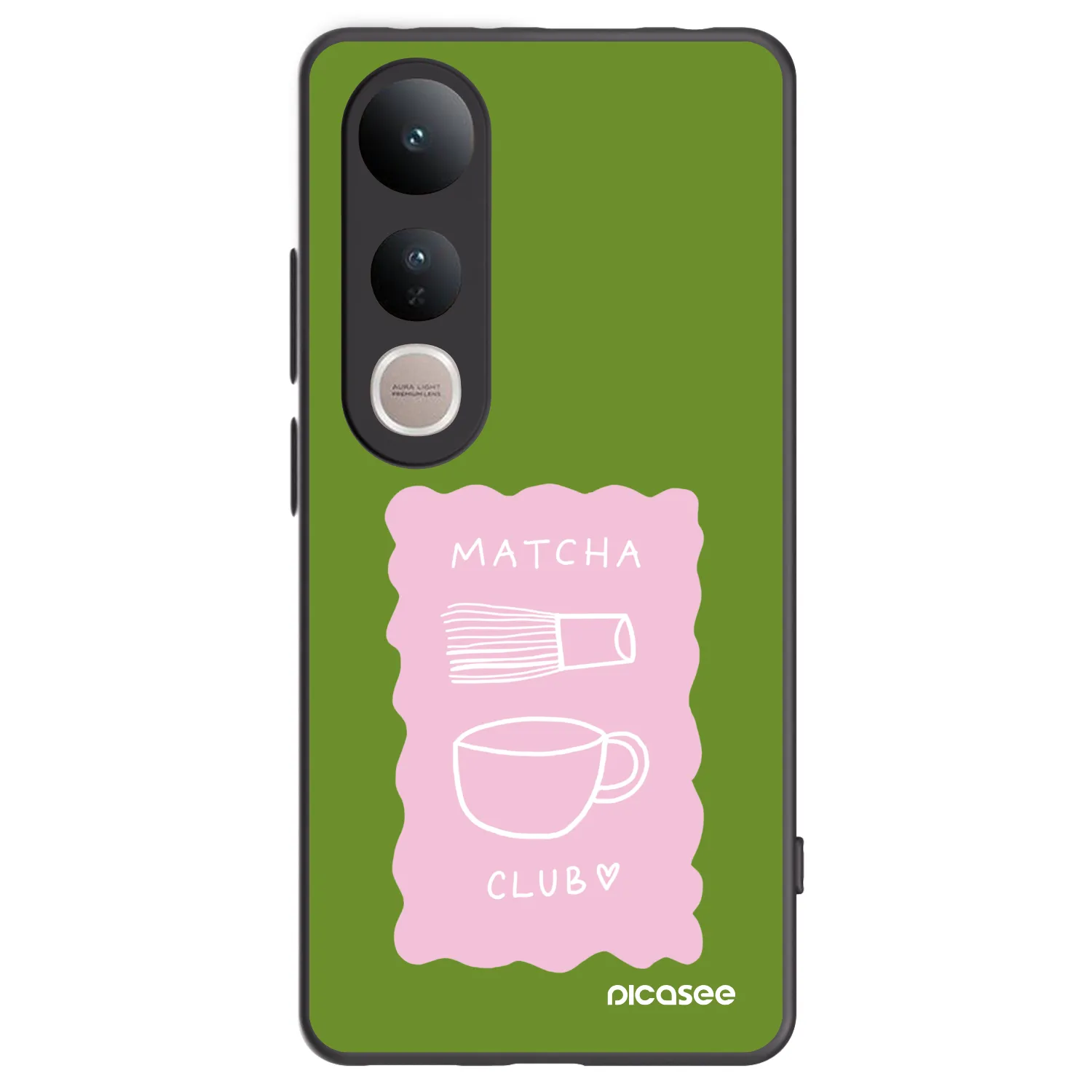 Picasee silikonowe czarne etui na Vivo V50 Lite 5G - Matcha club