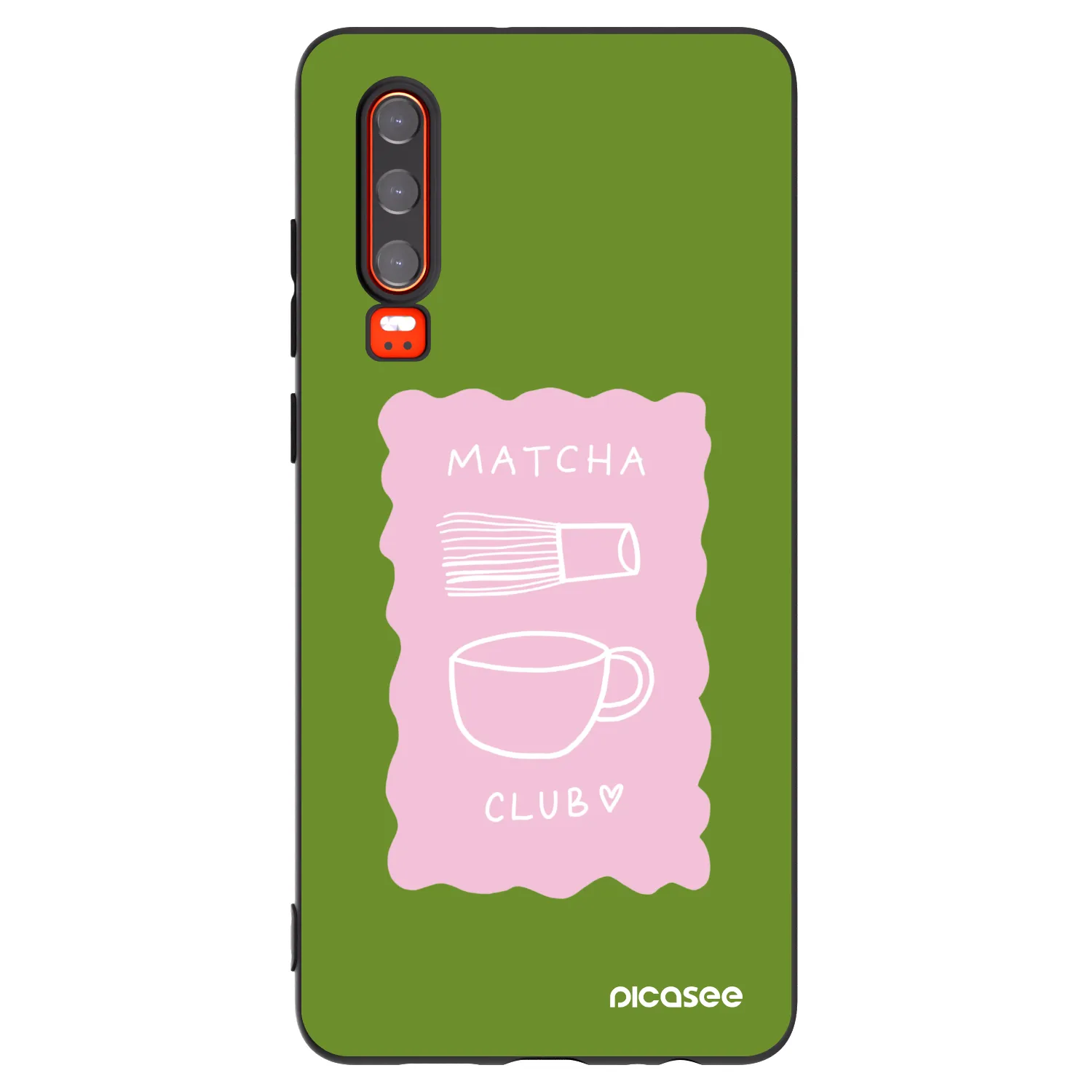Picasee silikonowe czarne etui na Huawei P30 - Matcha club