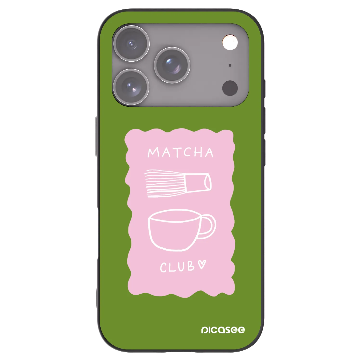 Picasee silikonowe czarne etui na Apple iPhone 17 Pro - Matcha club