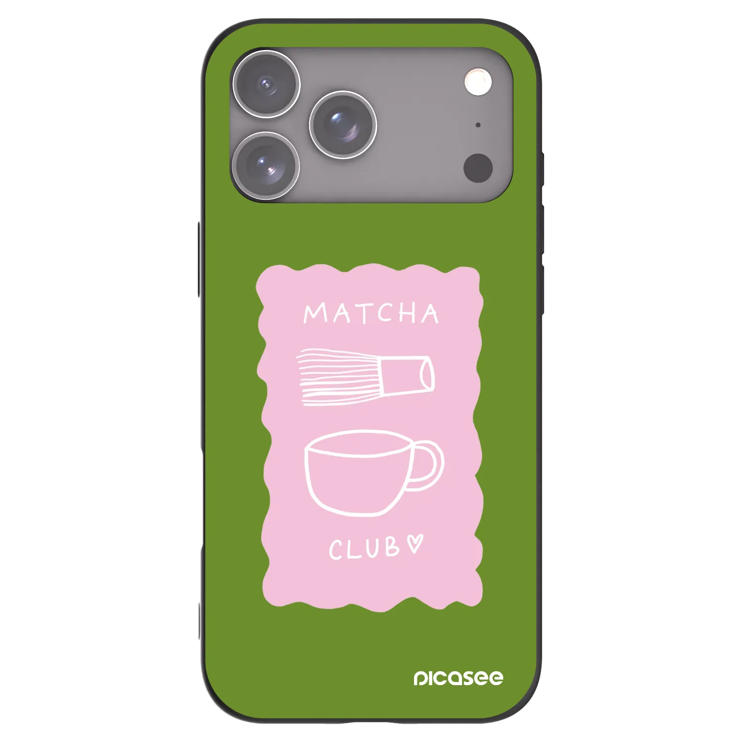 Picasee silikonowe czarne etui na Apple iPhone 17 Pro Max - Matcha club