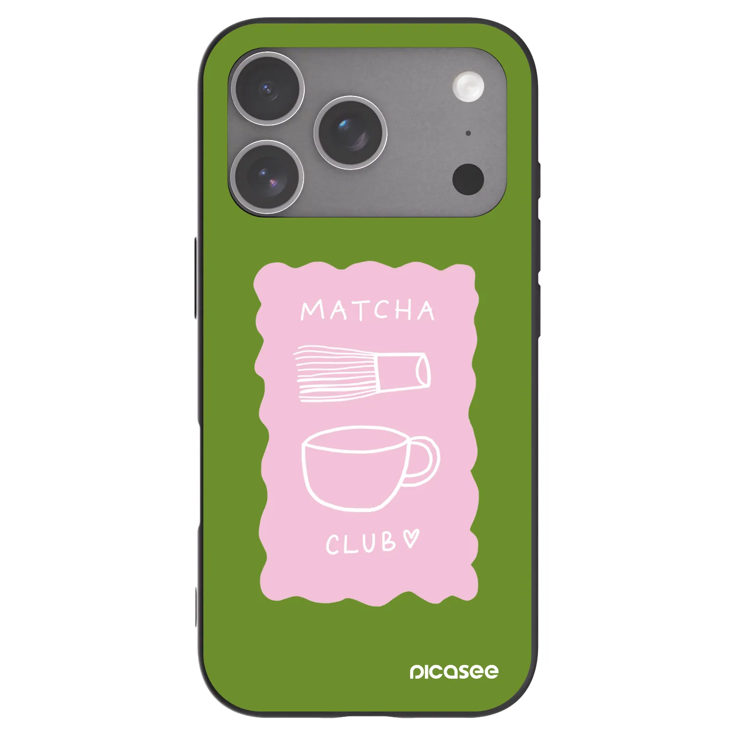 Picasee silikonowe czarne etui na Apple iPhone 18 Pro - Matcha club