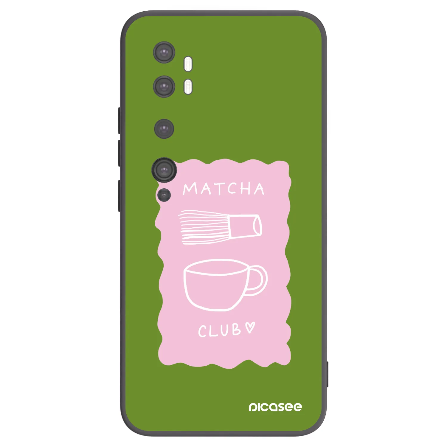 Picasee silikonowe czarne etui na Xiaomi Mi Note 10 (Pro) - Matcha club