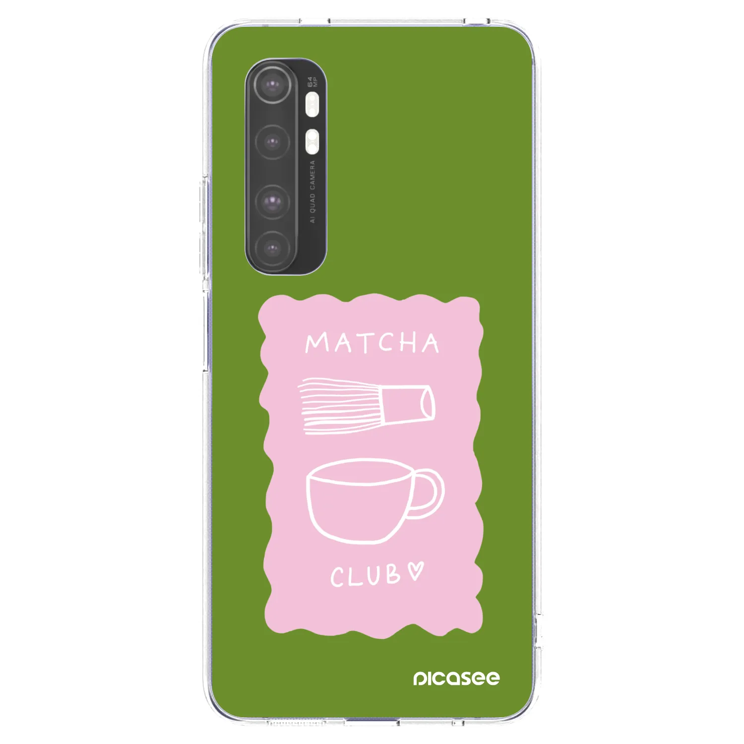 Picasee silikonowe przeźroczyste etui na Xiaomi Mi Note 10 Lite - Matcha club