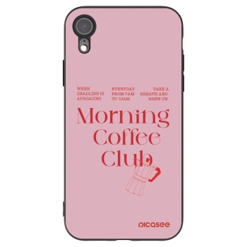 Picasee silikonowe czarne etui na Apple iPhone XR - Morning