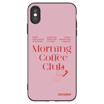 Picasee silikonowe czarne etui na Apple iPhone XS Max - Morning