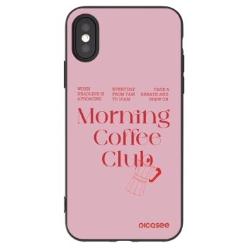 Picasee silikonowe czarne etui na Apple iPhone X/XS - Morning