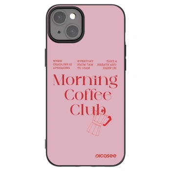 Picasee silikonowe czarne etui na Apple iPhone 15 Plus - Morning