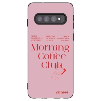 Picasee silikonowe czarne etui na Samsung Galaxy S10 G973 - Morning