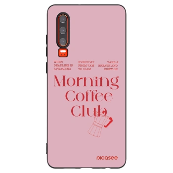 Picasee silikonowe czarne etui na Huawei P30 - Morning