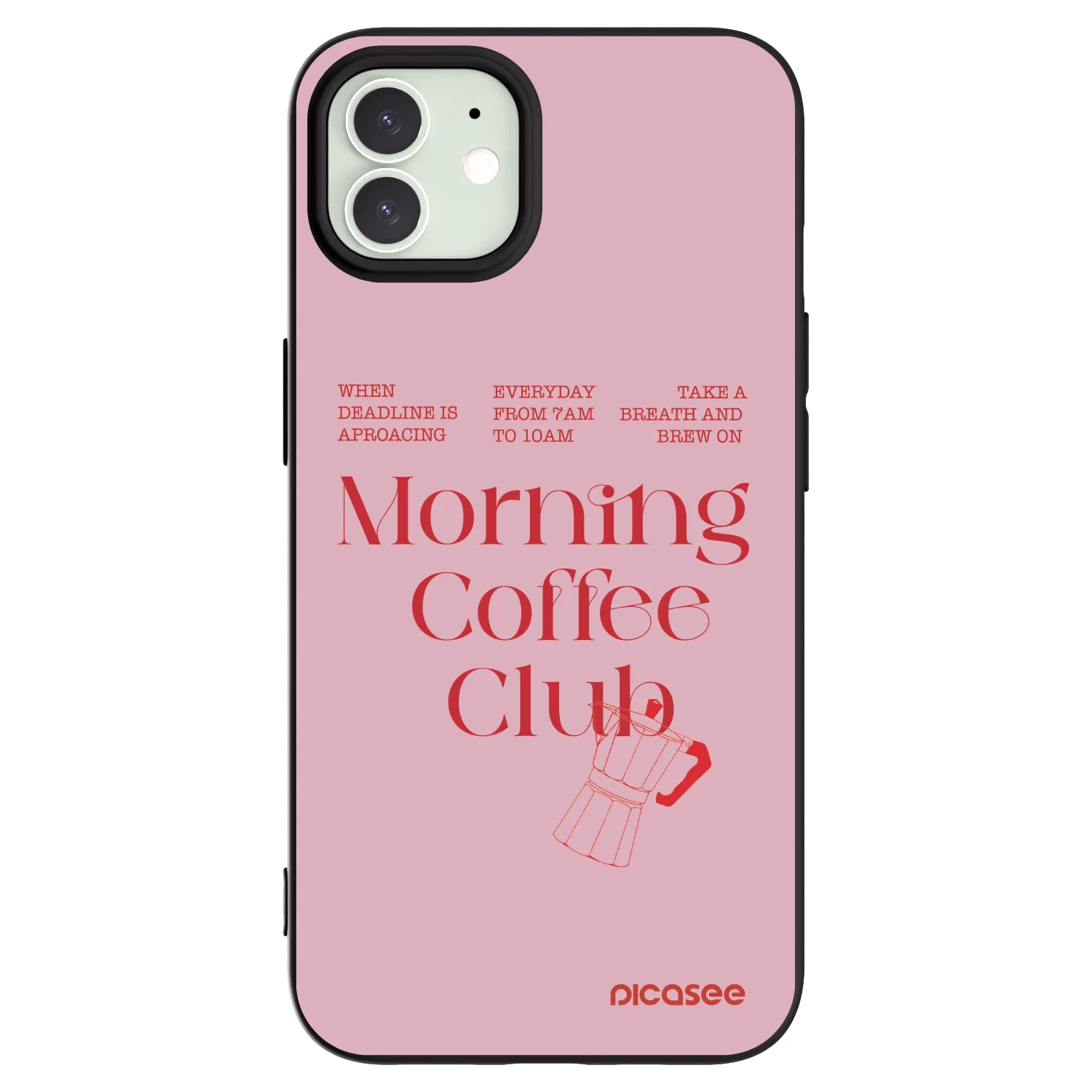 Picasee silikonowe czarne etui na Apple iPhone 12 - Morning