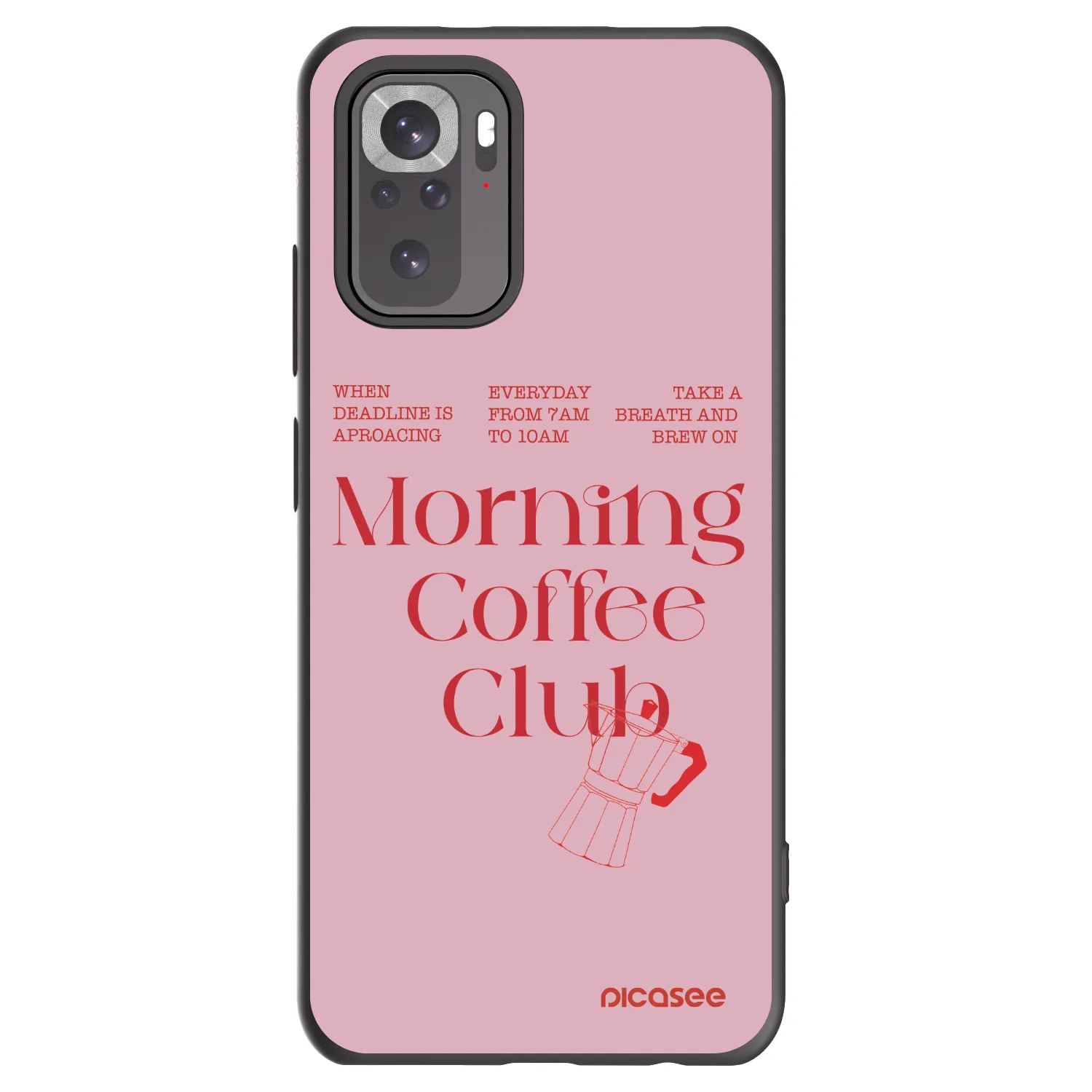 Picasee silikonowe czarne etui na Xiaomi Redmi Note 10S - Morning