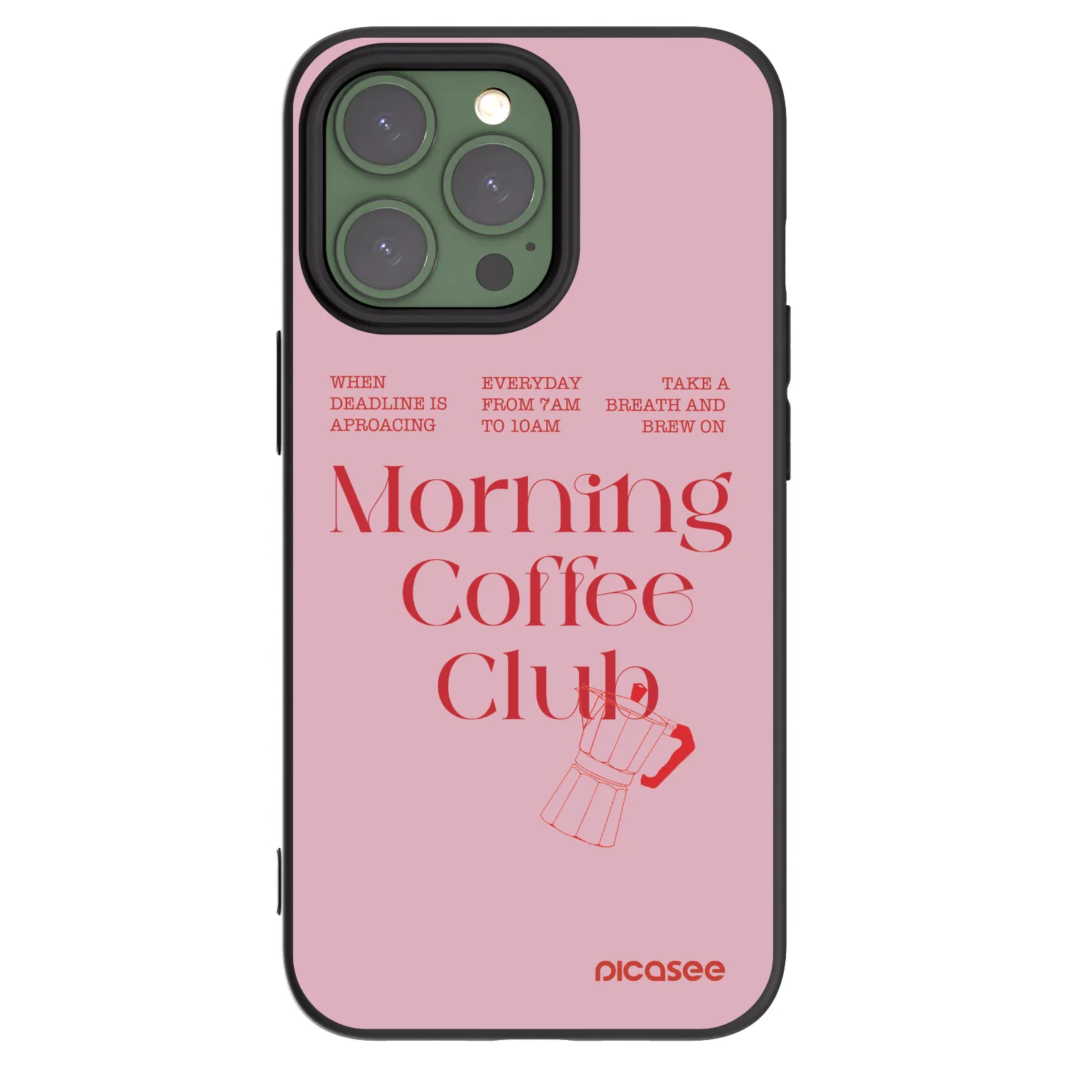 Picasee silikonowe czarne etui na Apple iPhone 13 Pro - Morning