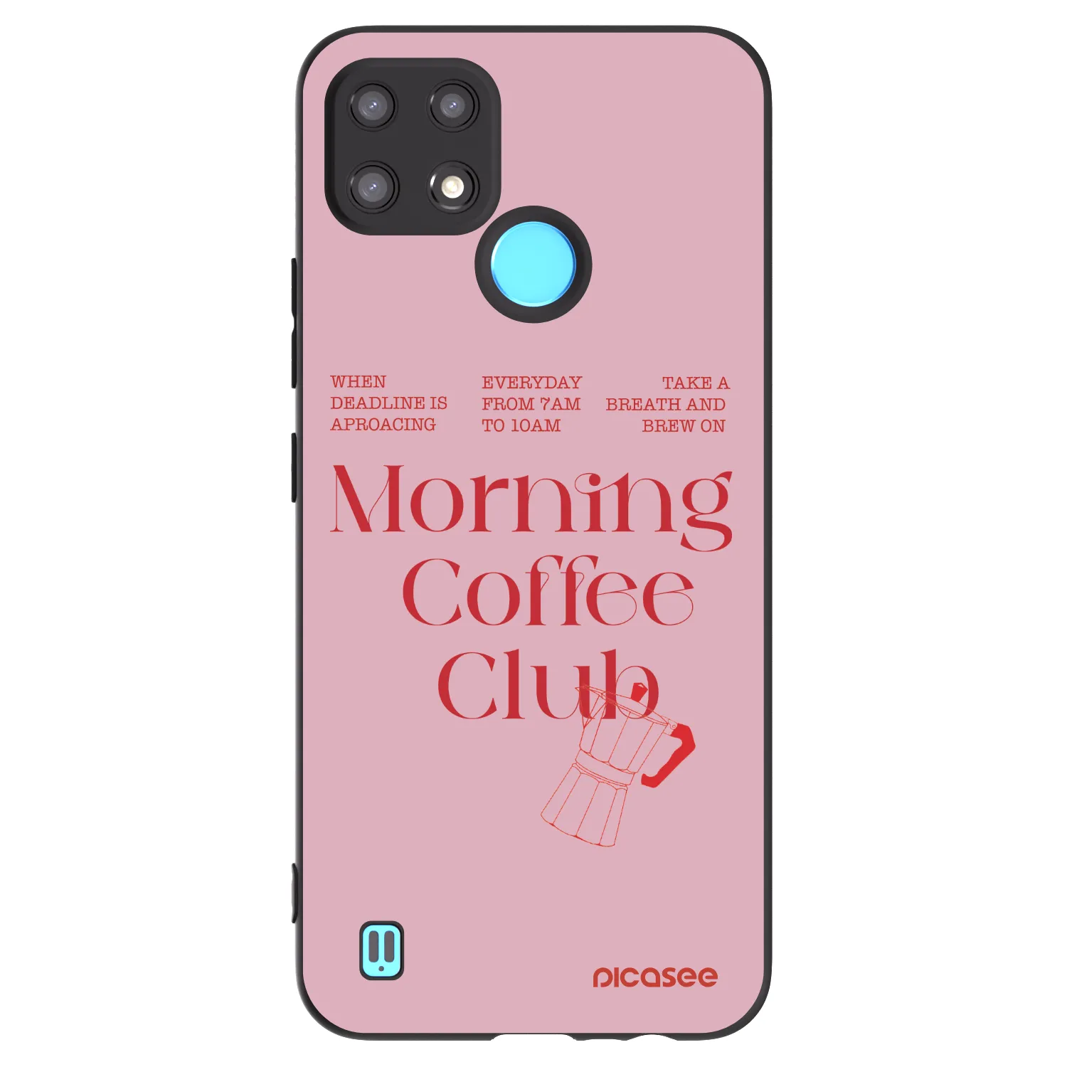 Picasee silikonowe czarne etui na Realme C21 - Morning