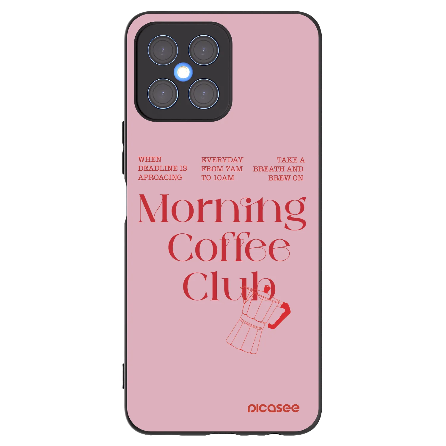 Picasee silikonowe czarne etui na Honor X8 4G - Morning