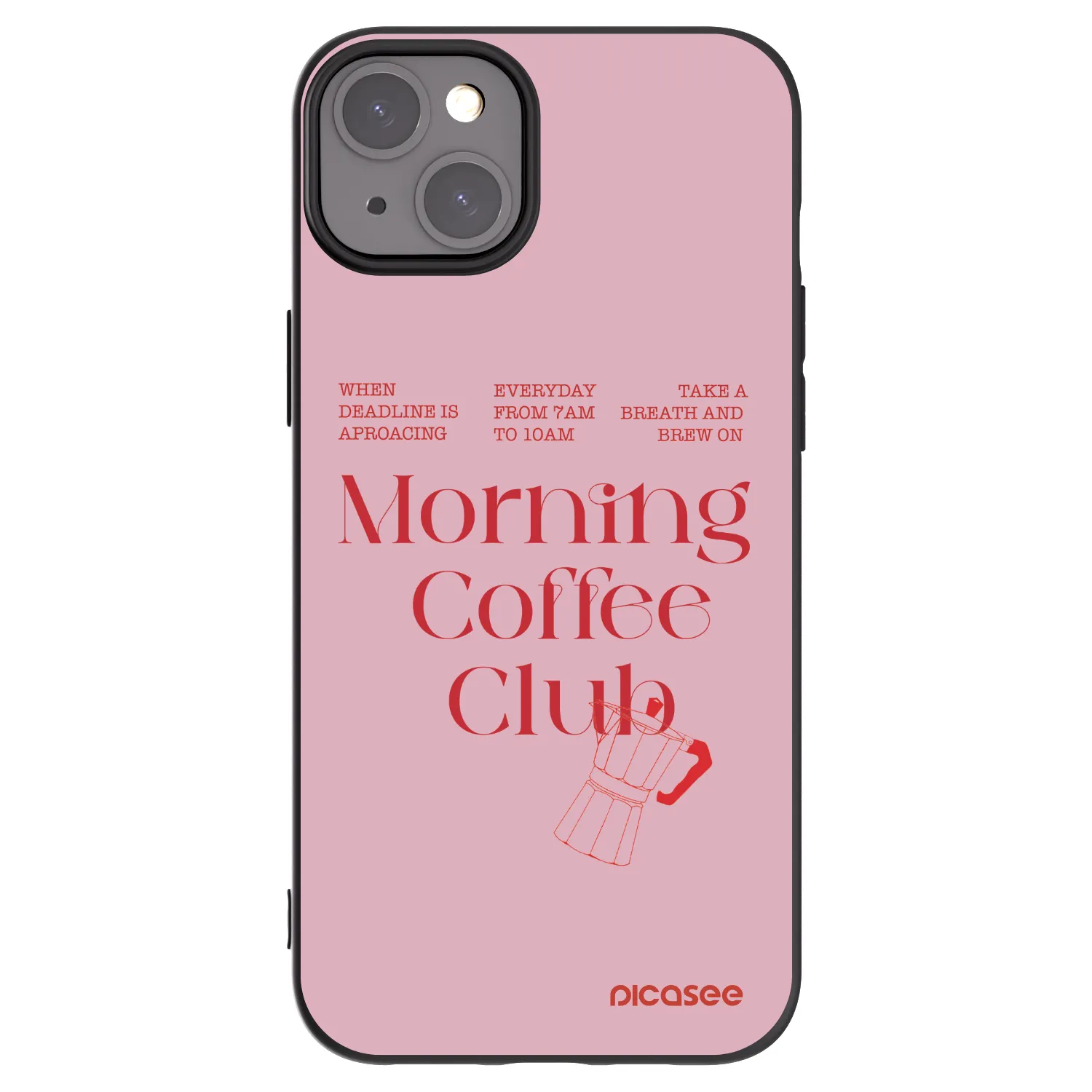 Picasee silikonowe czarne etui na Apple iPhone 15 Plus - Morning