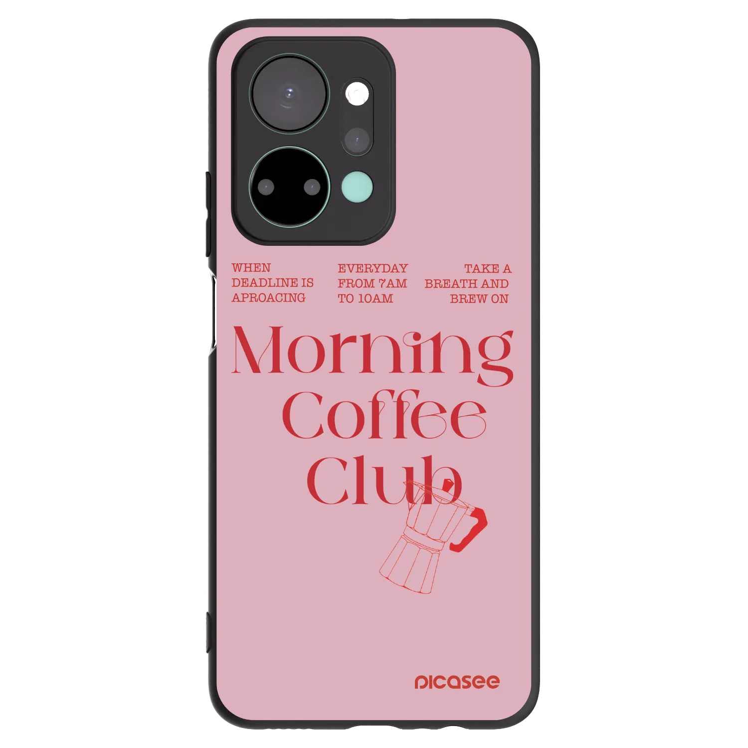 Picasee silikonowe czarne etui na Honor X7a - Morning