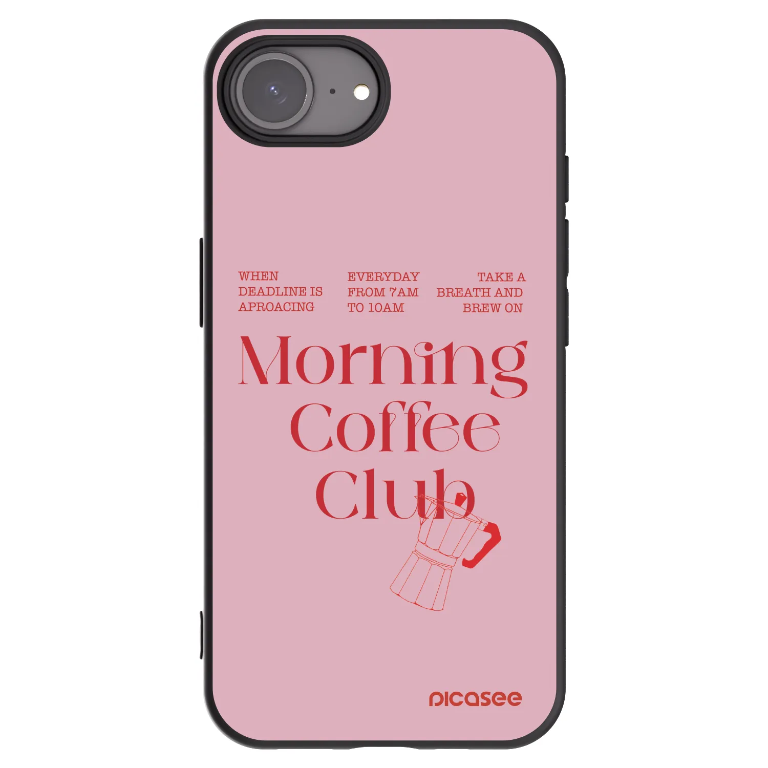 Picasee silikonowe czarne etui na Apple iPhone 16e - Morning