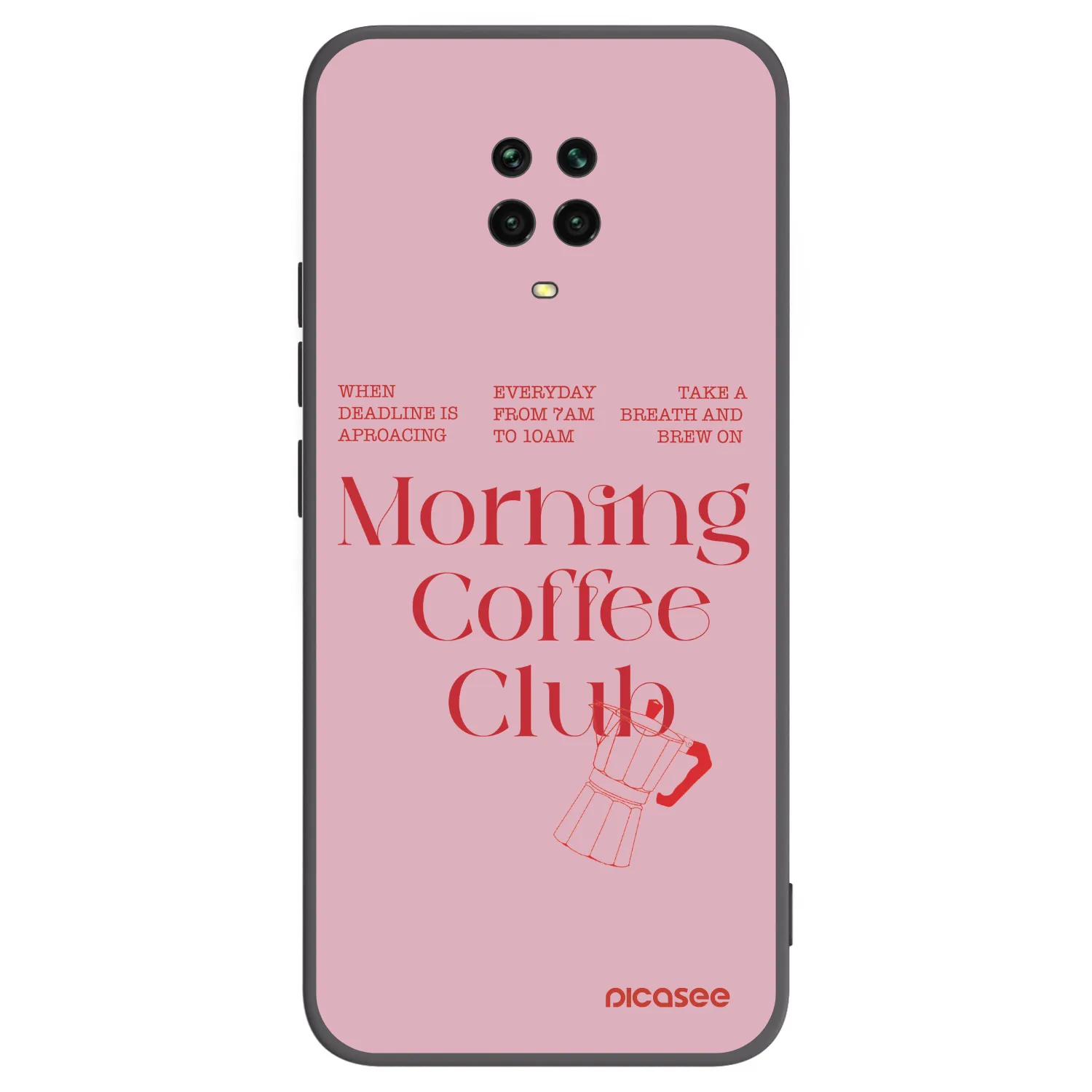 Picasee silikonowe czarne etui na Xiaomi Redmi Note 9S - Morning