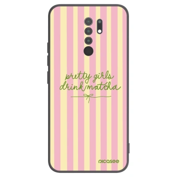 Picasee silikonowe czarne etui na Xiaomi Redmi 9 - Pretty matcha