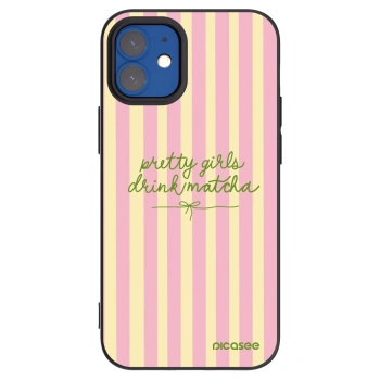 Picasee silikonowe czarne etui na Apple iPhone 12 mini - Pretty matcha