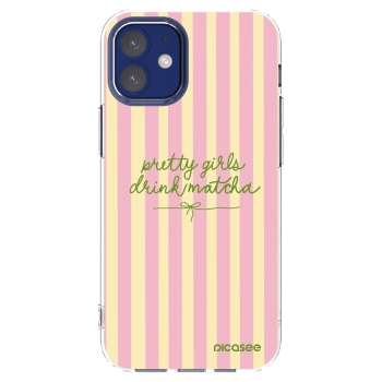 Picasee silikonowe przeźroczyste etui na Apple iPhone 12 mini - Pretty matcha