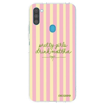 Picasee silikonowe przeźroczyste etui na Samsung Galaxy M11 - Pretty matcha