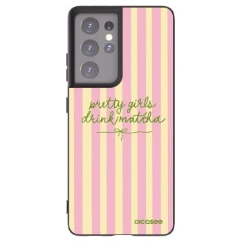 Picasee silikonowe czarne etui na Samsung Galaxy S21 Ultra 5G G998B - Pretty matcha