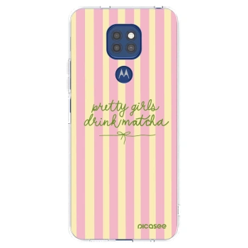 Picasee silikonowe przeźroczyste etui na Motorola Moto G9 Play - Pretty matcha