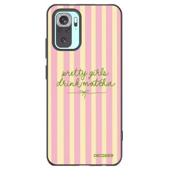 Picasee silikonowe czarne etui na Xiaomi Redmi Note 10 Pro - Pretty matcha