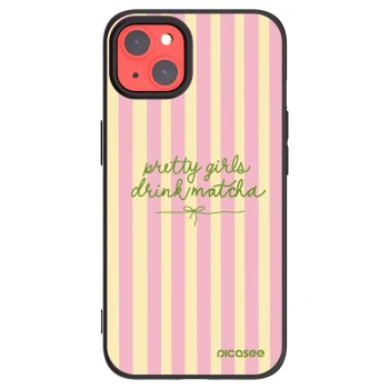 Picasee silikonowe czarne etui na Apple iPhone 13 - Pretty matcha