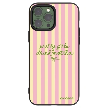 Picasee silikonowe czarne etui na Apple iPhone 13 Pro Max - Pretty matcha