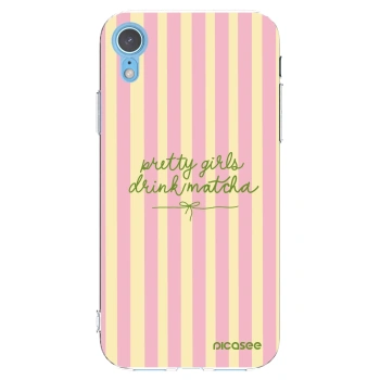 Picasee silikonowe przeźroczyste etui na Apple iPhone XR - Pretty matcha
