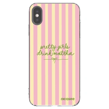 Picasee silikonowe przeźroczyste etui na Apple iPhone XS Max - Pretty matcha