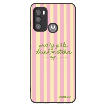 Picasee silikonowe czarne etui na Motorola Moto G60 - Pretty matcha