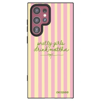 Picasee silikonowe czarne etui na Samsung Galaxy S22 Ultra 5G - Pretty matcha