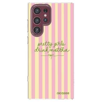 Picasee silikonowe przeźroczyste etui na Samsung Galaxy S22 Ultra 5G - Pretty matcha