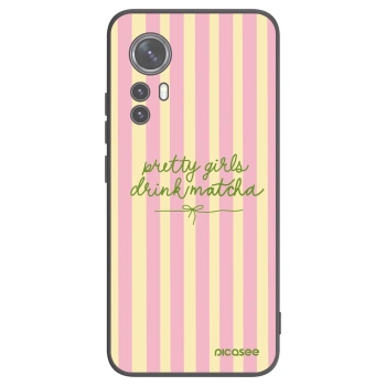 Picasee silikonowe czarne etui na Xiaomi 12 - Pretty matcha