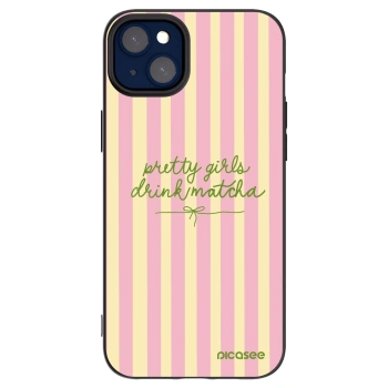Picasee silikonowe czarne etui na Apple iPhone 14 Plus - Pretty matcha