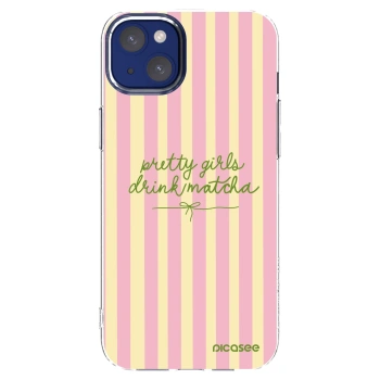 Picasee silikonowe przeźroczyste etui na Apple iPhone 14 Plus - Pretty matcha