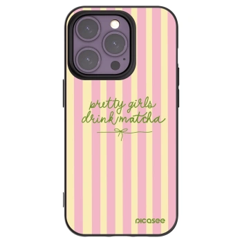 Picasee silikonowe czarne etui na Apple iPhone 14 Pro - Pretty matcha