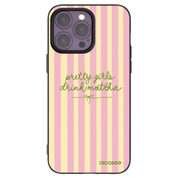 Picasee silikonowe czarne etui na Apple iPhone 14 Pro Max - Pretty matcha