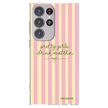 Picasee silikonowe przeźroczyste etui na Samsung Galaxy S23 Ultra 5G - Pretty matcha