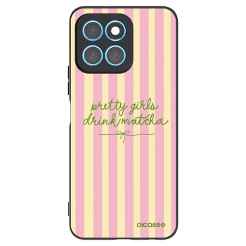 Picasee silikonowe czarne etui na Honor X6 - Pretty matcha